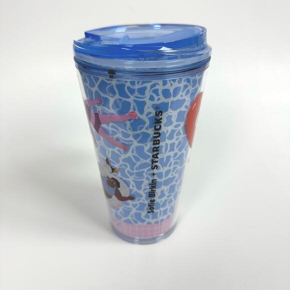 Starbucks X Sofie Birkin Target 2024 Blue Pool Party Cold Brew Tumbler 16oz - Picture 4 of 6